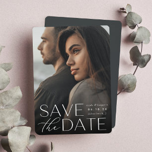 Moderne Aussage Vertikales Foto Save The Date