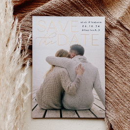 Moderne Aussage | Vertikales Foto Save the Date Folieneinladung