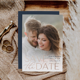 Moderne Aussage | Vertikales Foto Save the Date Folieneinladung