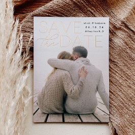 Moderne Aussage | Vertikales Foto Save the Date Folieneinladung