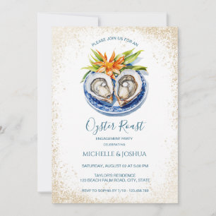 Moderne Austernhütte im Pastellküstenstil Einladung