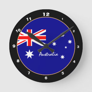 Moderne australische Flagge, Australien Zuhause / Runde Wanduhr