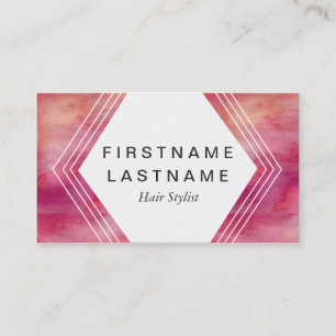 Moderne Auswirkungs-Rosa-Wasser-Farbe Visitenkarte