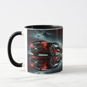 Moderne Autodarstellung auf der Black Coffee Tasse