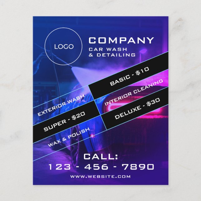 Moderne Automobilreinigung Flyer (Vorne)