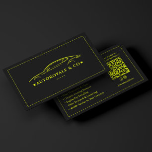 Moderne Autowaschanlage Auto-Detailing Schwarz Lim Visitenkarte