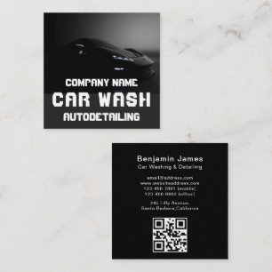 Moderne Autowäsche Automobilreinigung QR-Code Quadratische Visitenkarte