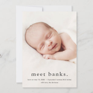 Moderne Baby-3-Foto-Geburtsanzeige Ankündigung