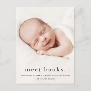 Moderne Baby-3-Foto-Geburtsanzeige Ankündigungspostkarte