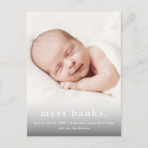 Moderne Baby-3-Foto-Geburtsanzeige Ankündigungspostkarte
