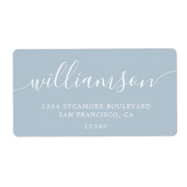 Moderne Baby Blue Script Rücksendeadresse