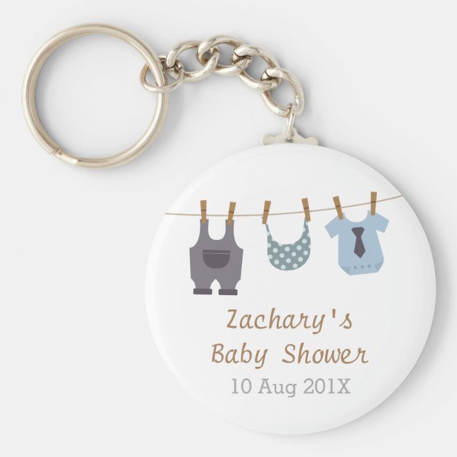 Moderne Baby Clothes Baby Boy Dusche Gastgeschenke Schlüsselanhänger (Vorne)