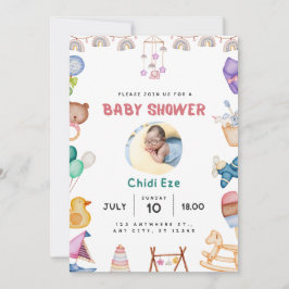 Moderne Baby-Dusche Feiertagskarte