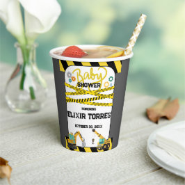 Moderne Baby-Dusche unter Bauarbeiten Pappbecher