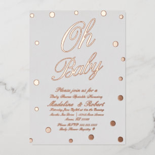 Moderne Baby Duwer Gold Dots gepresst Folieneinladung