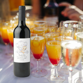 Moderne Baby Elephant Baby Dusche Weinetikett