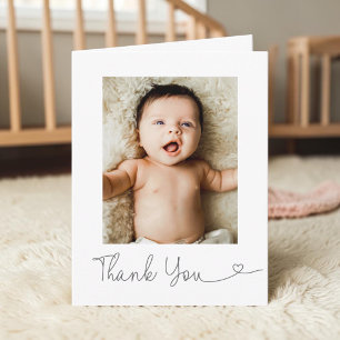Moderne Baby-Foto-Dankeschön-Herz-Baby-Party Dankeskarte