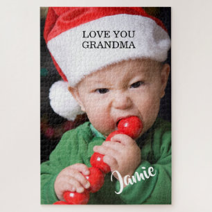 Moderne Baby-Foto-Weihnachten Puzzle
