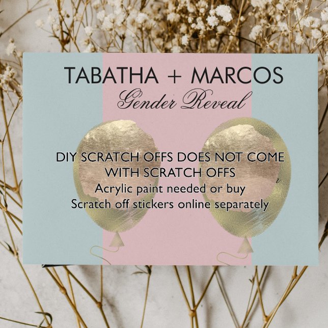 Moderne Baby Gender-Enthüllung, dass DIY Scratch C Ankündigungspostkarte (Von Creator hochgeladen)