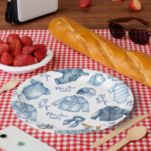 Moderne Baby-Party im Zeichen von Blue Jean Baby D Pappteller