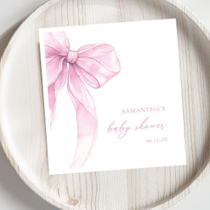 Moderne Baby-Party mit rosa Schleife Serviette