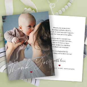Moderne Baby-Shower-Foto-Gestaltung Dankeskarte