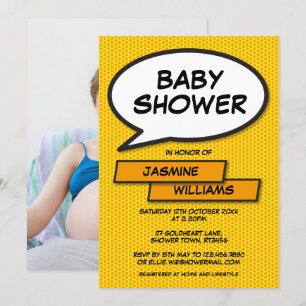 Moderne Baby Shower-Spaß-Foto geschlechtsneutral Einladung