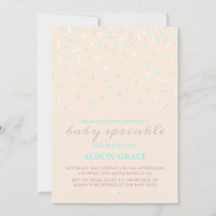 Moderne Baby-Sprinkle-Einladung in Pfirsich und Bl Einladung