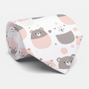 Moderne Babybären in Rosé und Anthrazit Krawatte