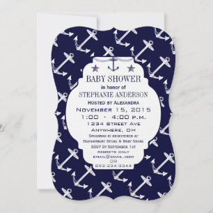 Moderne Babyboy Nautical Dusche Einladung
