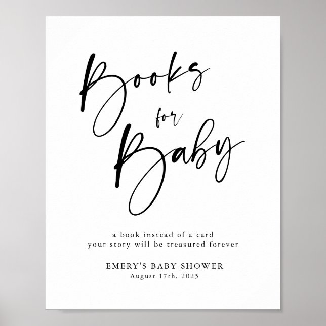 Moderne Babyduschbücher für Babysignatur Poster (Vorne)