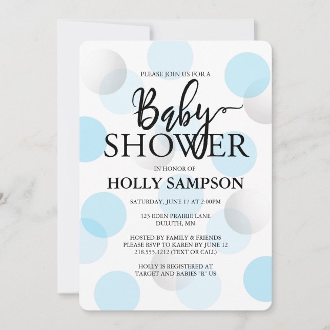 Moderne Babydusche Einladung (Vorderseite)