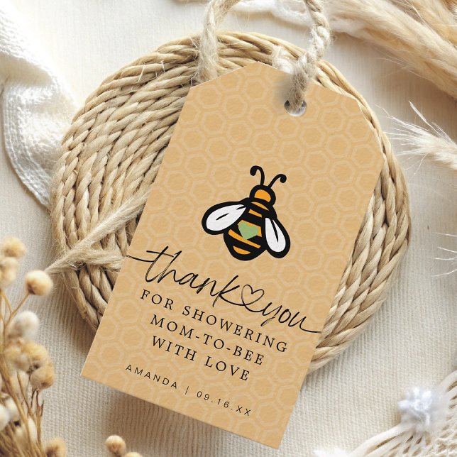 Moderne Babydusche Mama-Biene Geschenkanhänger (Modern Mom-To-bee Baby Shower Gift Tags)