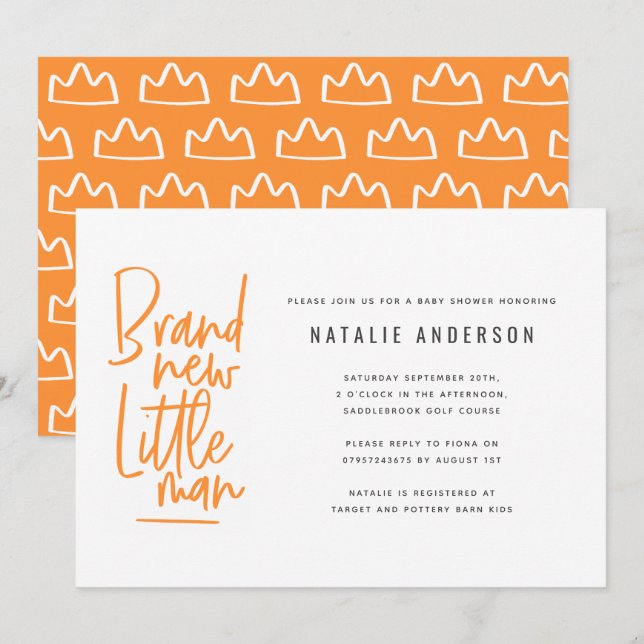 Moderne Babydusche Party Einladung (Vorne/Hinten)