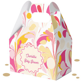 Moderne Babydusche Retro Abstrakt rosa Wavy Geschenkschachtel