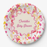 Moderne Babydusche Retro Abstrakt rosa Wavy Pappteller<br><div class="desc">Freuen Sie sich auf ein modernes Retro-Wavy-Rosa und gelbes abstraktes Design. Passen Sie den Text an,  indem Sie ihn ändern. Originelle Kunst von Nic Squirrell.</div>