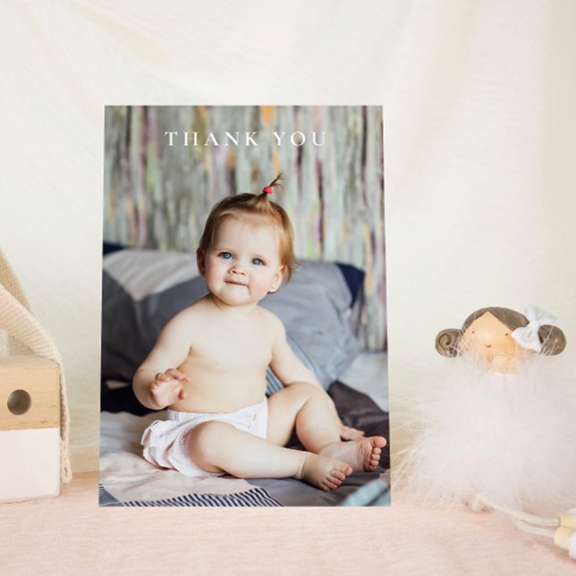 Moderne Babydusche Vielen Dank für ein Foto Dankeskarte (Von Creator hochgeladen)