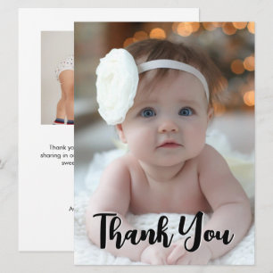 Moderne Babyparty-Dankeschön-Foto Karte