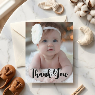 Moderne Babyparty-Dankeschön-Foto Mitteilungskarte