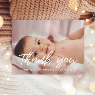 Moderne Babyparty-Dankeschön-Foto Postkarte
