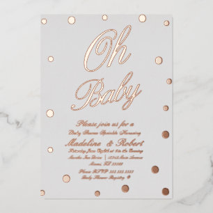 Moderne Babyparty Goldpunkte geprägt  Folieneinladung