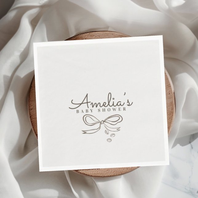 Moderne Babyparty im Cafe-Stil mit neutralem Bogen Serviette (Von Creator hochgeladen)