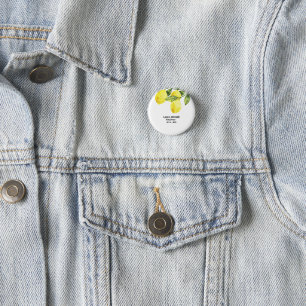Moderne Babyparty mit Zitronenzweig  Button