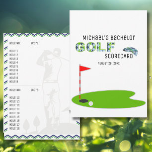 Moderne Bachelor Party Golf Scorecard Karte