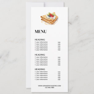 Moderne Bäckerei Café Menü & Preisliste Karte