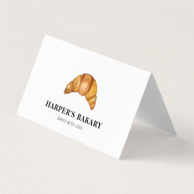 Moderne Bäckerei Croissants Berufliches Logo Visitenkarten (Vorderseite)