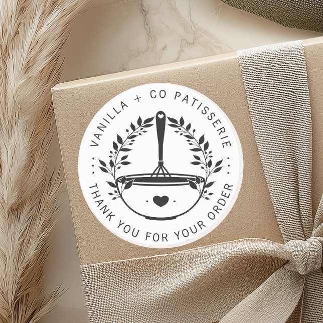 Moderne Bäckerei Konditorei Kunde Vielen Dank Runder Aufkleber (Von Creator hochgeladen)