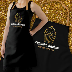 Moderne Bäckerei Name Gold Glitzer Cupcake niedli Schürze