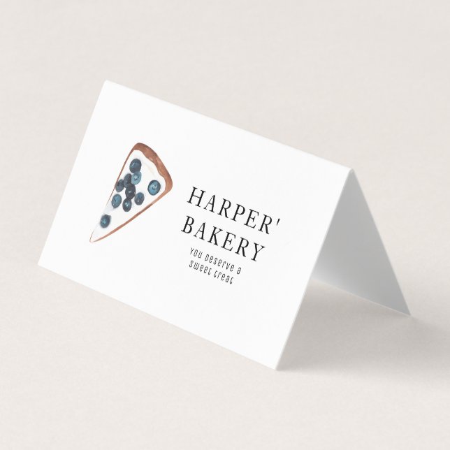 Moderne Bäckereizelt Business Card | Blueberry-Log Visitenkarten (Vorderseite)