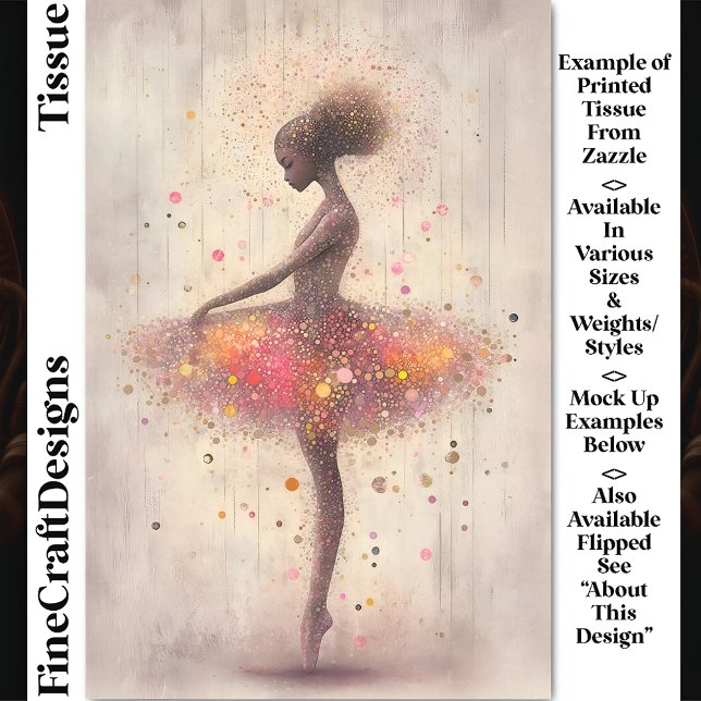 Moderne Ballerina, Glitzer und Punkte DN4L Entspre Seidenpapier (Von Creator hochgeladen)